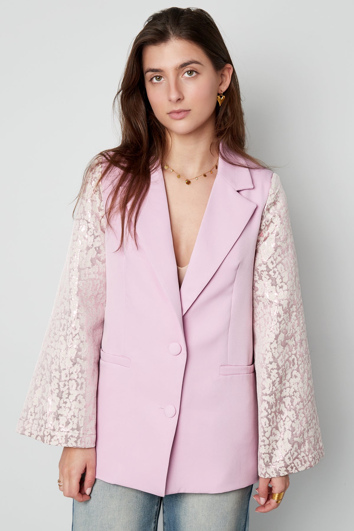 Polyester Vrouwen Suit Set Kanten Mouw Ontwerp