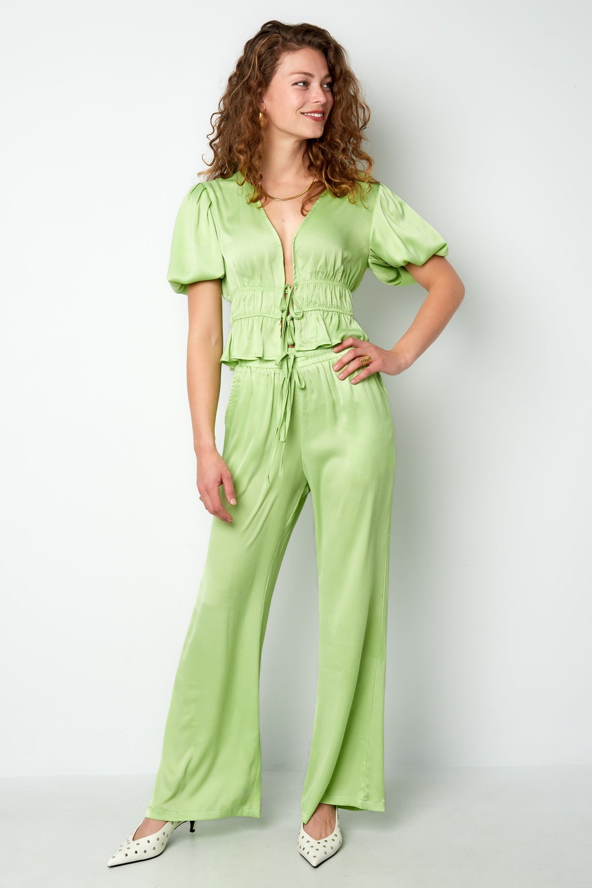Geweven Polyester Vrouwen Rechte Broeken Casual Solide Kleur Lente/Zomer