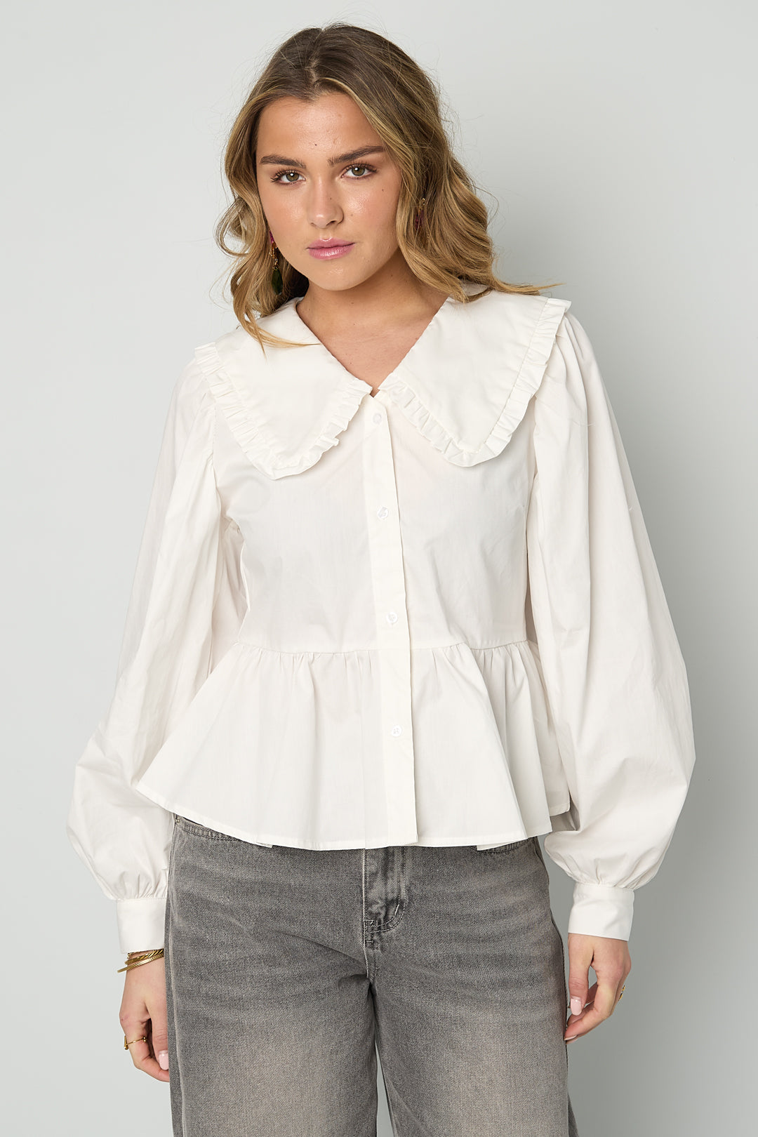 Katoenen blouses en overhemden Effen casual lente/zomerkleding