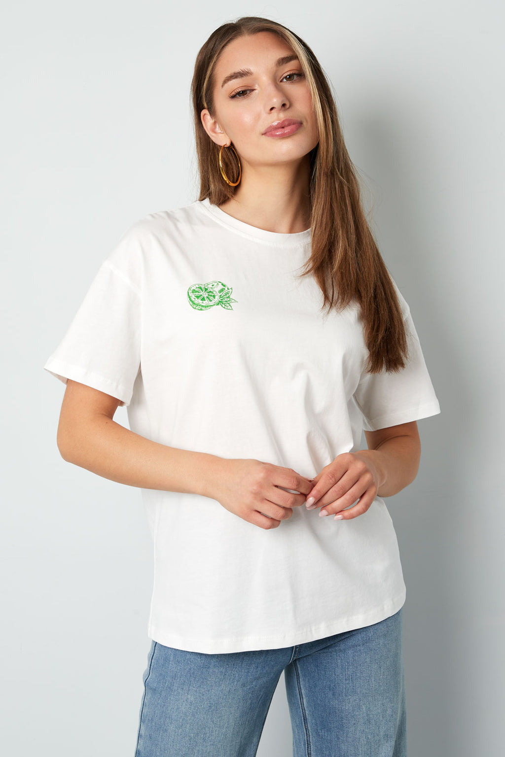Gebreide Vrouwen T-shirt Casual Botanisch