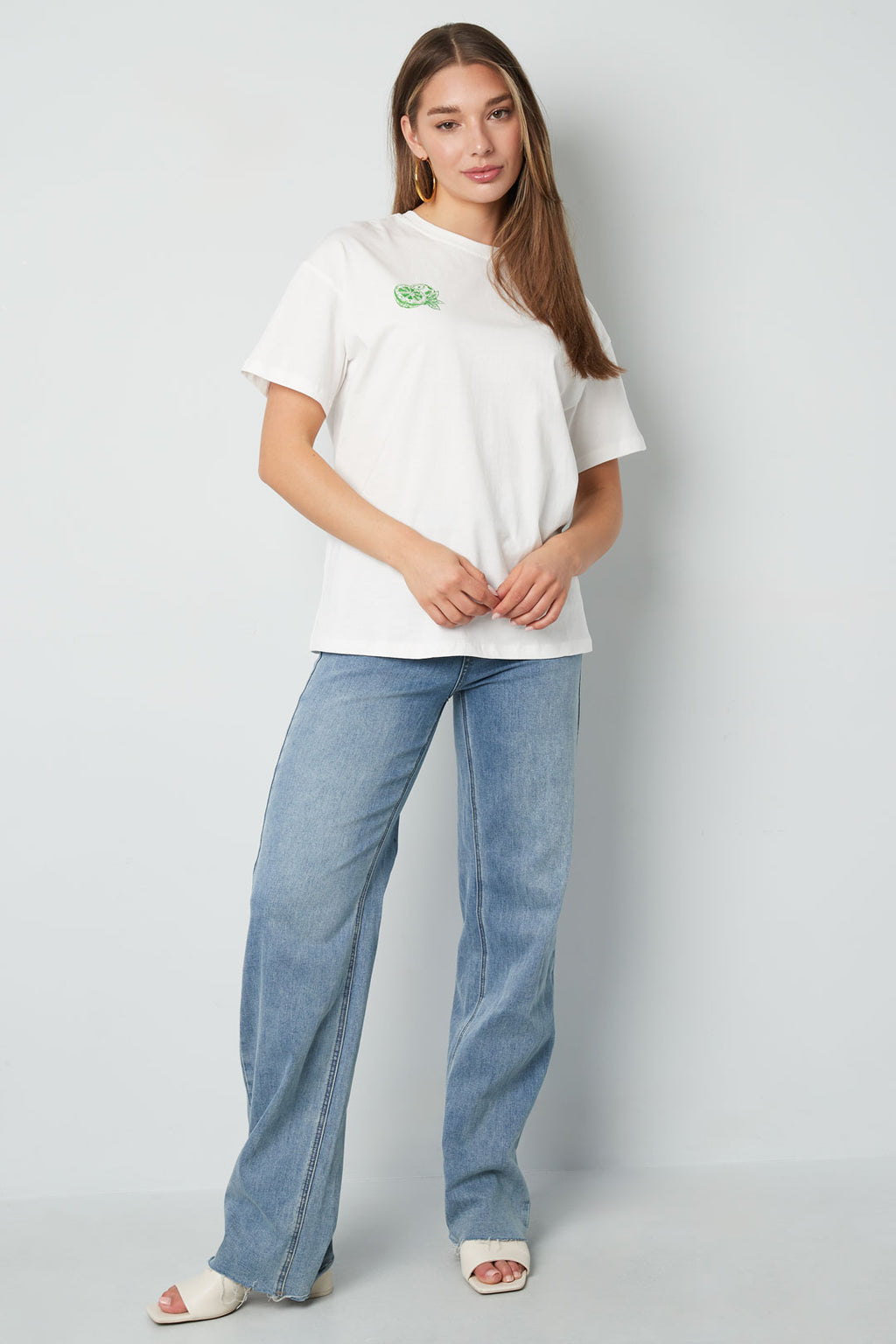 Gebreide Vrouwen T-shirt Casual Botanisch