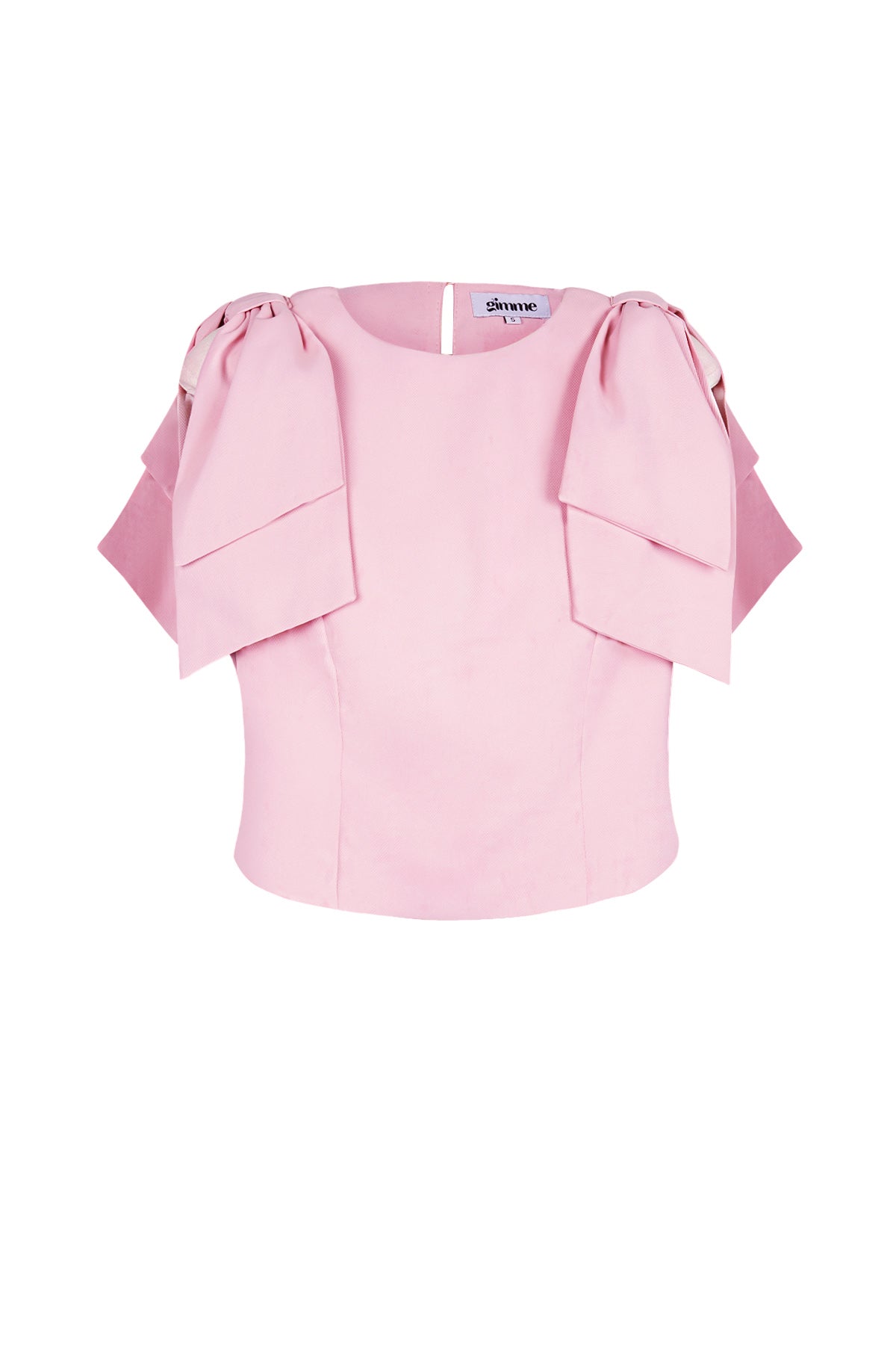 Polyester Vrouwen Korte Mouw Top Plooimouw Ontwerp