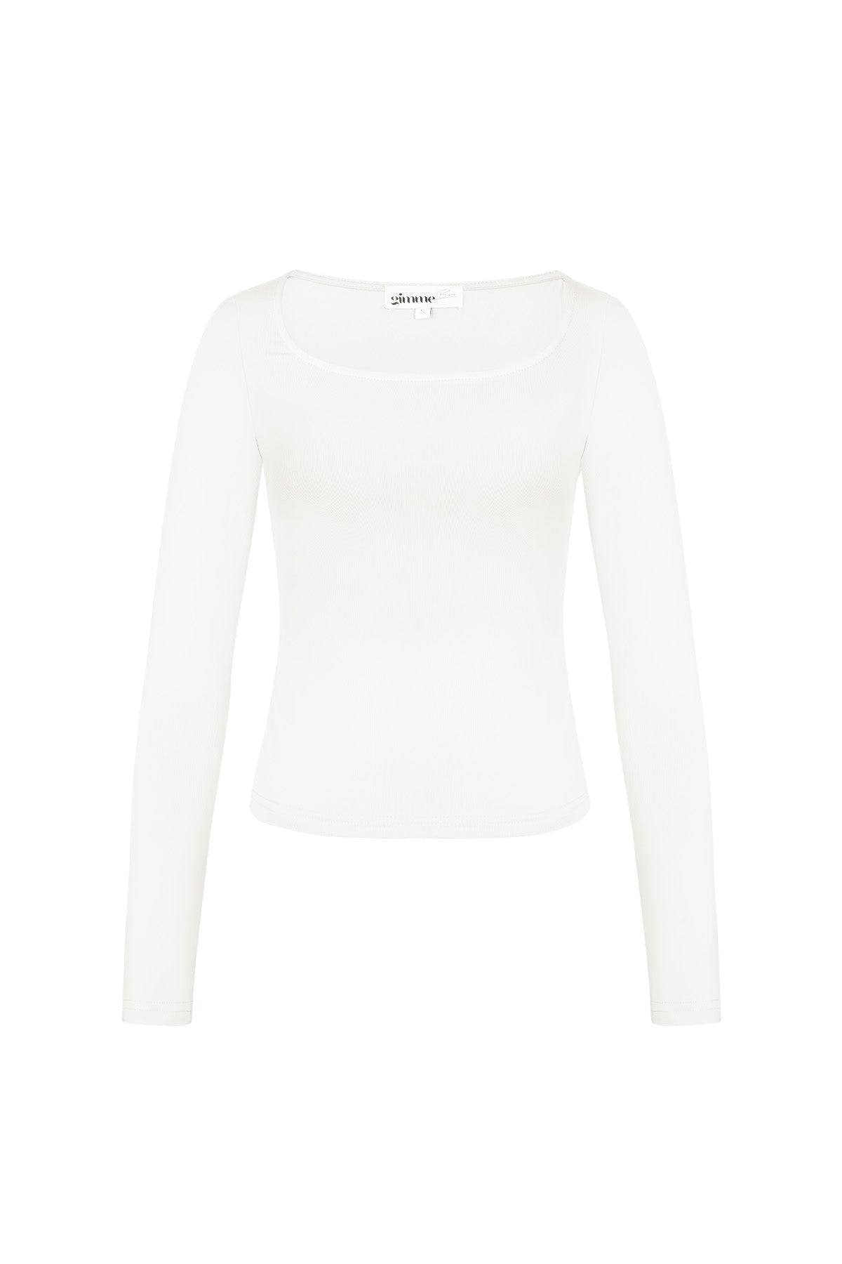 Polyester Vrouwen Lange Mouw Crop Top Vierkante Halslijn Bodycon Pasvorm