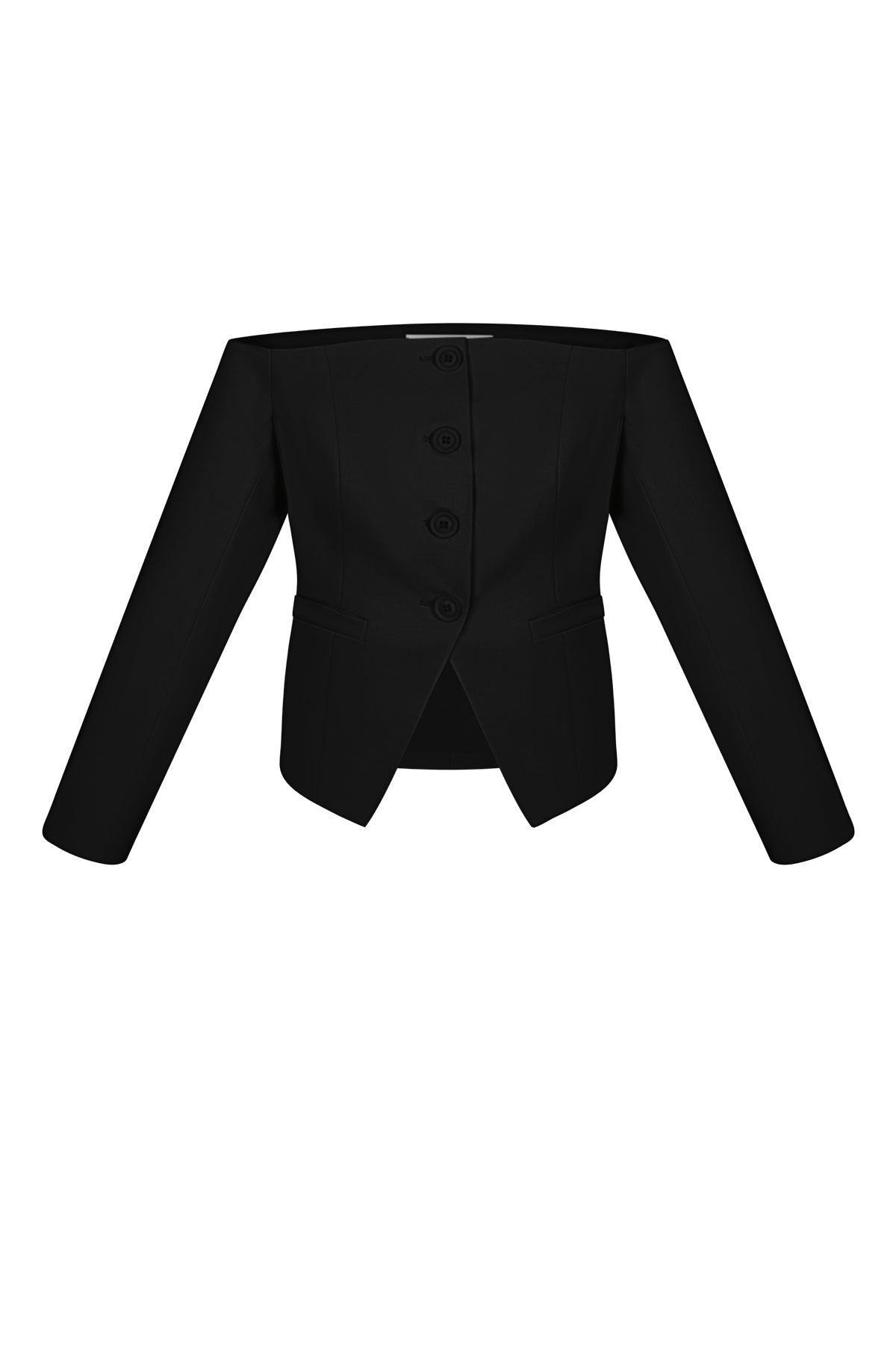 Polyester Vrouwen Off-Shoulder Lange Mouw Top Gesloten Voorkant Ontwerp