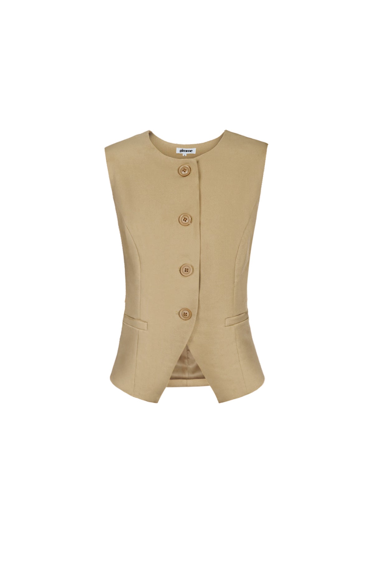 Polyester Vrouwen Mouwloze Top Gestructureerd Knopsluiting Ontwerp