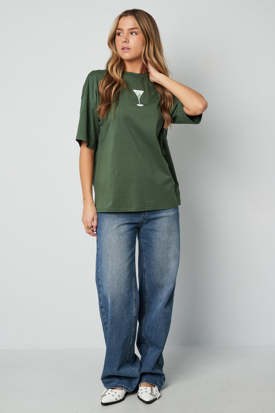 Katoen Gebreide Vrouwen T-shirt Casual Letters