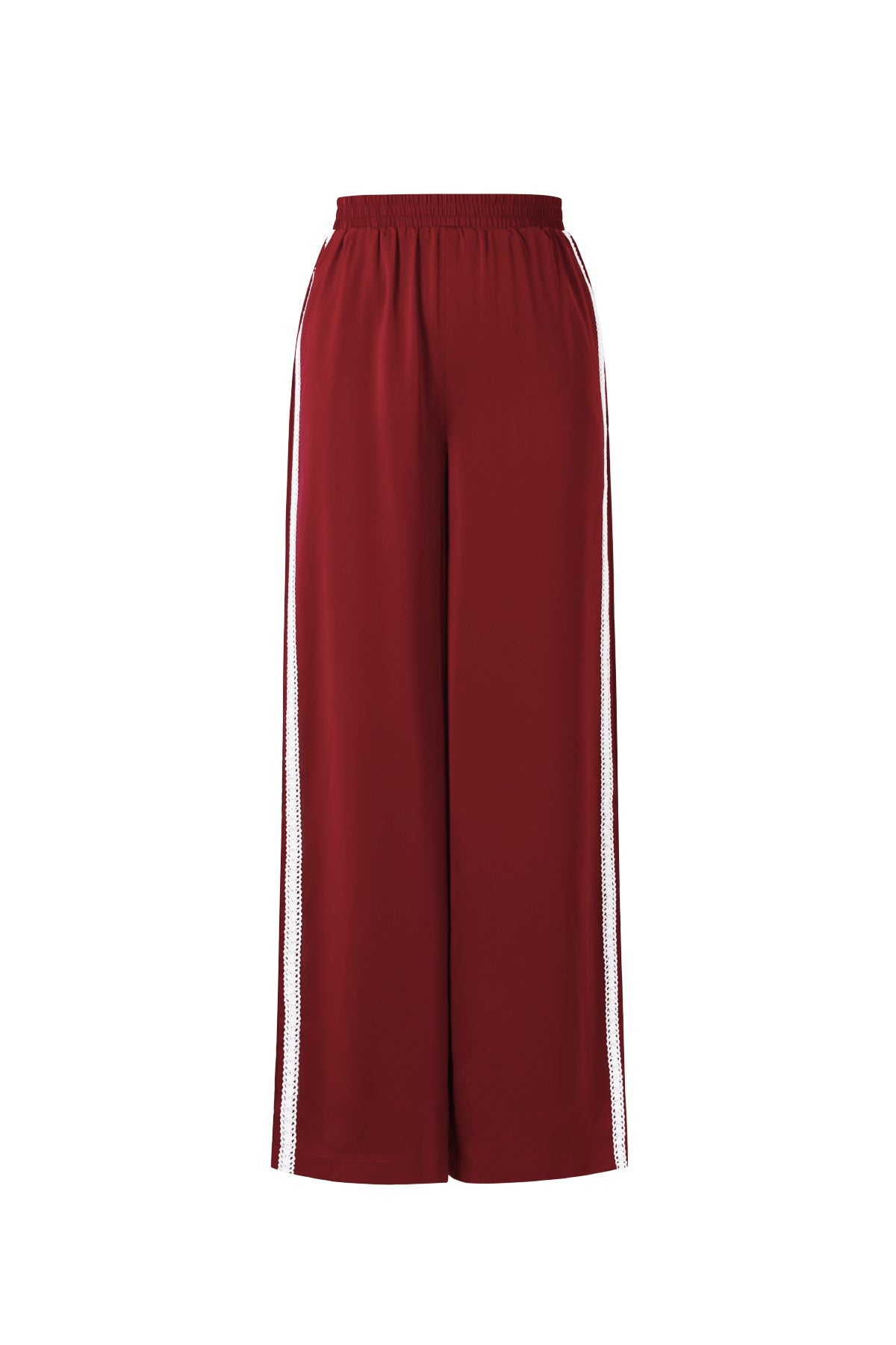 Geweven Polyestervezel Vrouwen Rechte Broek Sportief Kleurcontrast