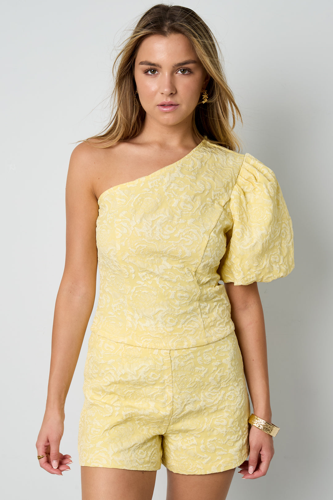 Geweven Polyestervezel Vrouwen Shorts Elegante Bloemenprint