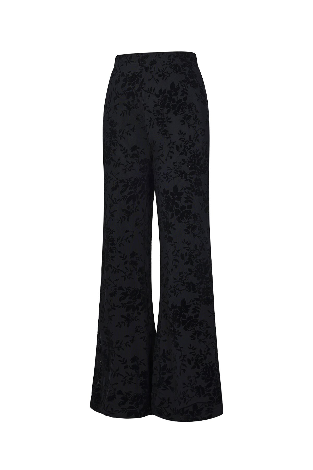 Mesh broek met suède bloemenprint – designed to match