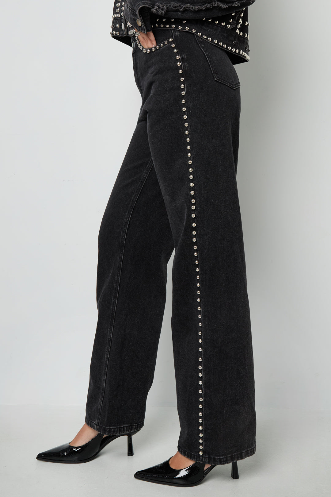 Geweven Katoen Vrouwen Rechte Broek Straat Effen Kleur