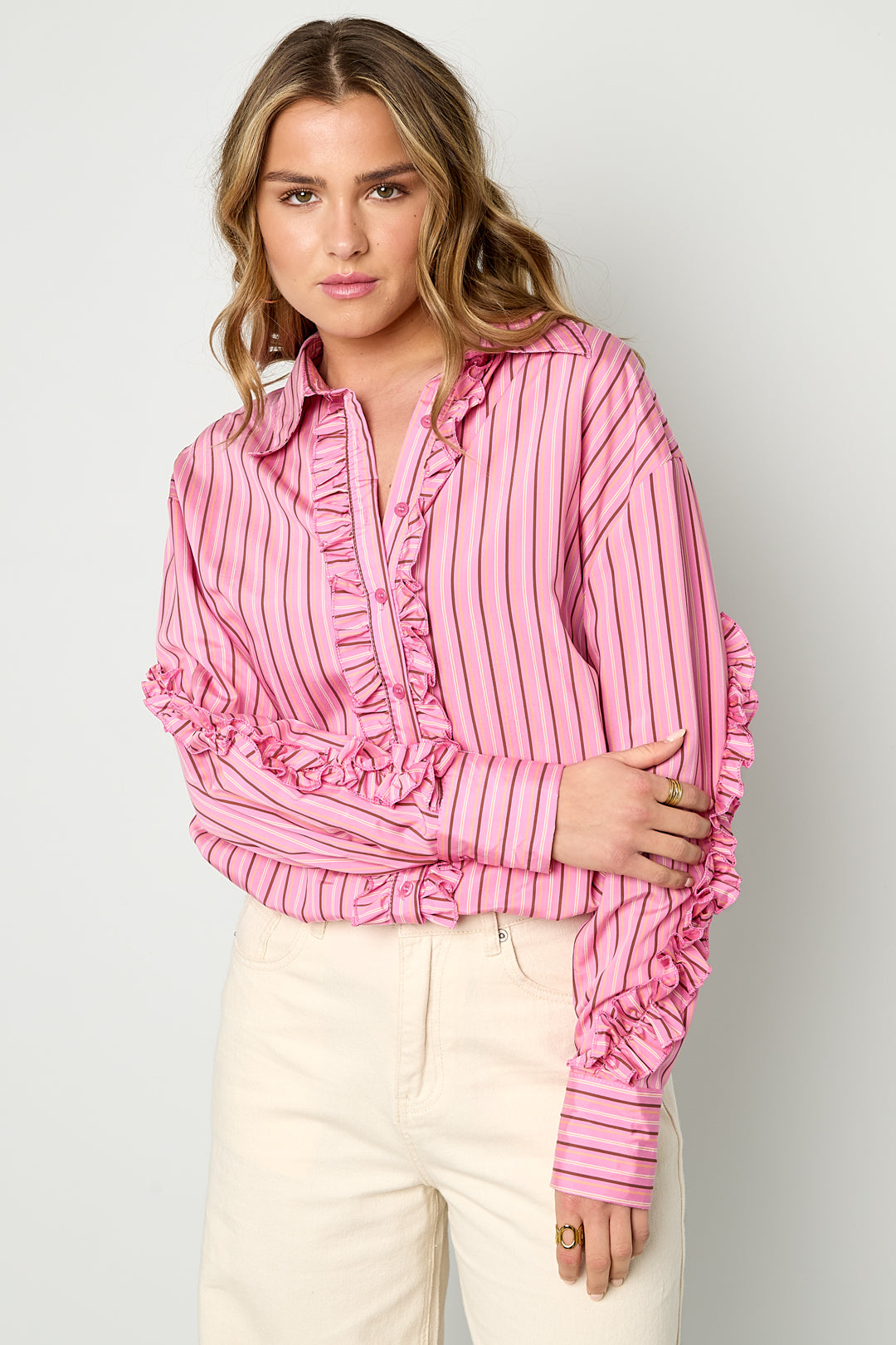Blouse met ruches