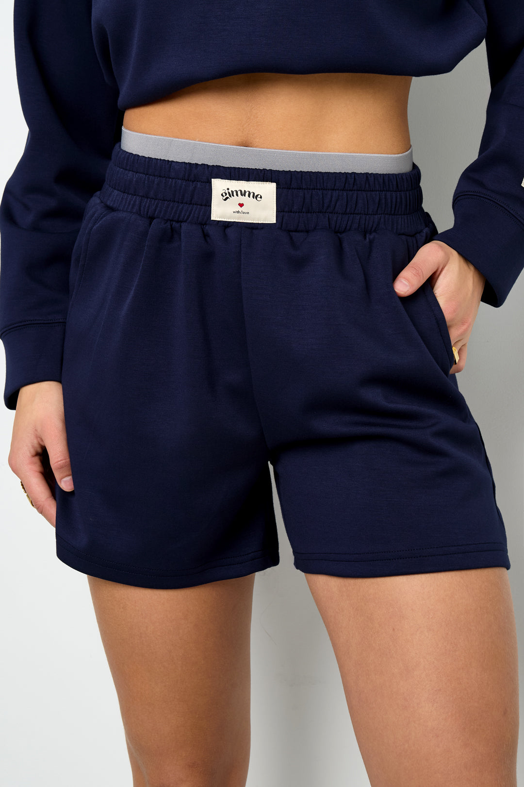 Gebreide Polyestervezel Vrouwen Casual Shorts Sporty Solide Kleur