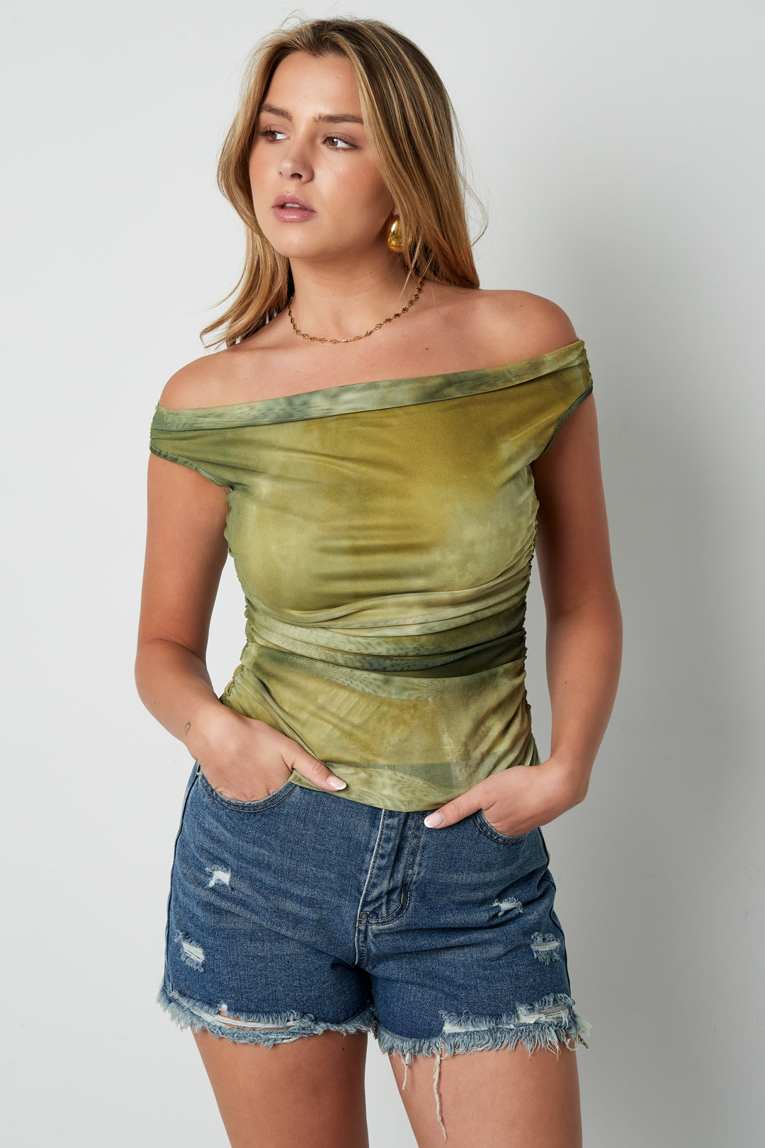 Denim Vrouwen High-Waisted Shorts Gescheurd Gerafelde Zoom