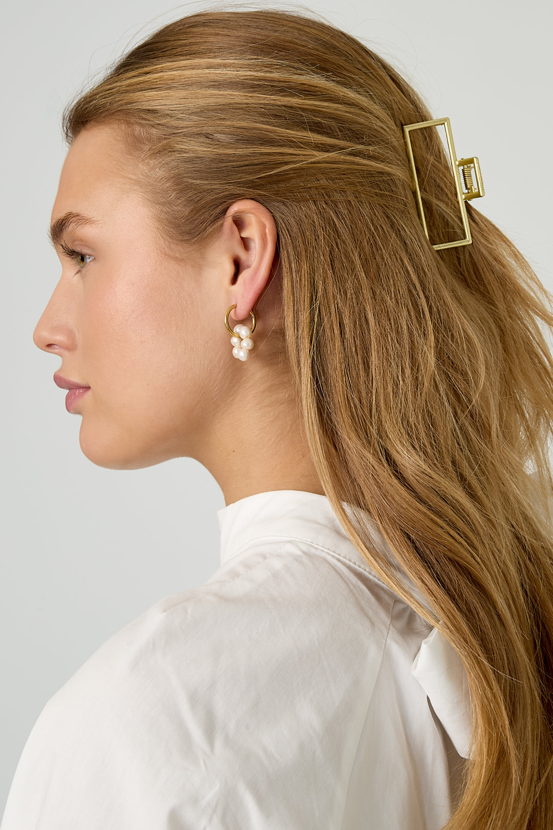 Rechthoekige metalen haarclip in Goud kleurkleur Vintage Goud kleur Metaal