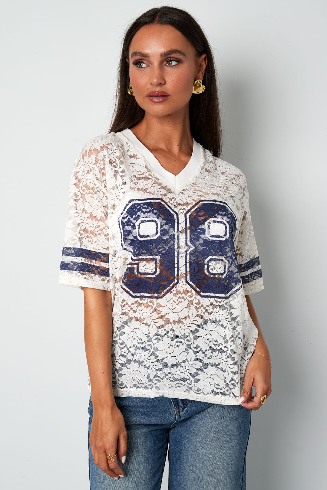 Woven Polyester Fiber Vrouwen T-shirt Sporty Color Clash