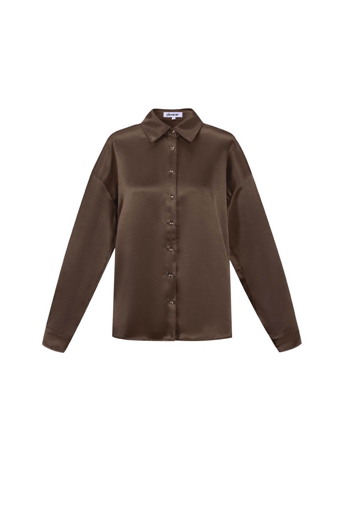 Woven Polyester Fiber Vrouwen Overhemd Casual Solid Color Basic